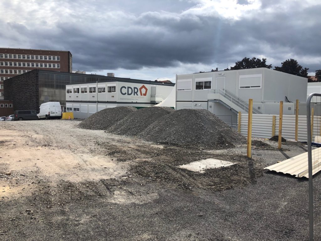 Classes provisoires sur le chantier de la cité scolaire Blaise Pascal - CDR Construction